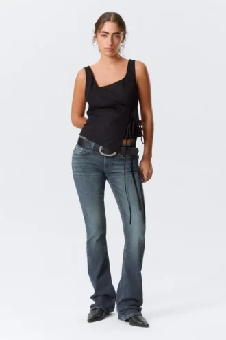 Luna Low Rise Skinny Bootcut Jeans – Blau Hymn – Mittelblau