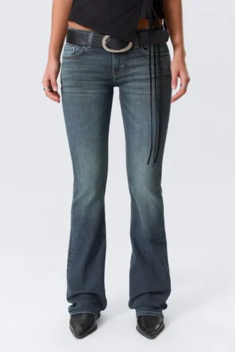 Luna Low Rise Skinny Bootcut Jeans – Blau Hymn – Mittelblau