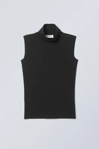 Lykke Rollkragen-Tanktop – Schwarz