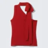 Lyocell-One-Shoulder-Top mit Bindeband – Rot Lyocell-One-Shoulder-Top mit Bindeband – Rot