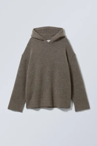 Marla Oversized Soft Knit Kapuzenpullover – Dark Mole