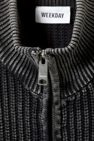 Mattias Regular Strickjacke – Washed Black