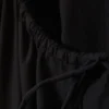 Maxikleid aus Baumwollpopeline mit Stufenschnitt – Schwarz Maxikleid aus Baumwollpopeline mit Stufenschnitt – Schwarz