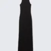 Maxikleid aus Jersey mit Racerback – Schwarz Maxikleid aus Jersey mit Racerback – Schwarz