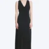 Maxikleid mit Raffungen – Schwarz Maxikleid mit Raffungen – Schwarz