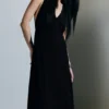 Maxikleid mit Raffungen – Schwarz Maxikleid mit Raffungen – Schwarz