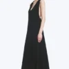 Maxikleid mit Raffungen – Schwarz Maxikleid mit Raffungen – Schwarz