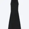 Maxikleid mit Raffungen – Schwarz Maxikleid mit Raffungen – Schwarz
