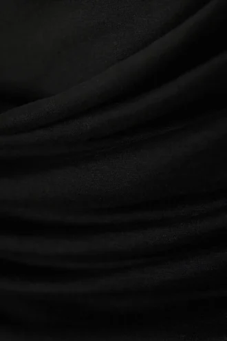 Maxirock mit drapiertem Kordelzug – Schwarz