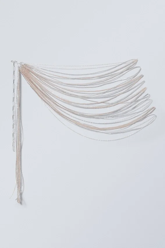 Mehrlagige Bauchkette mit Perlen – Silber/Perle Mehrlagige Bauchkette mit Perlen – Silber/Perle