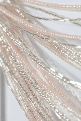 Mehrlagige Bauchkette mit Perlen – Silber/Perle