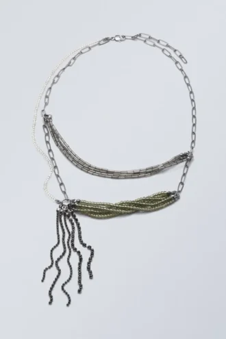 Mehrreihige Perlenkette – Gunmetal
