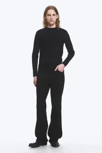 Mercury Mid Rise Relaxed Bootcut Jeans – Black Rinse – Schwarz