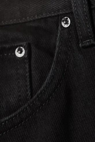 Mercury Mid Rise Relaxed Bootcut Jeans – Black Rinse – Schwarz