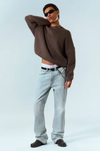 Mercury Mid Rise Relaxed Bootcut Jeans – Ghost Blue – Hellblau