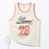 Mesh-Tanktop mit Kordelzug – Weiß/Orange – Miami Mesh-Tanktop mit Kordelzug – Weiß/Orange – Miami