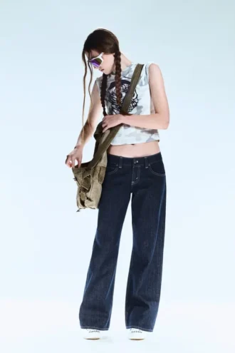 Messy Low Rise Regular Straight Jeans – Blue Rinse – Dark Blue | Cheap Monday Gb