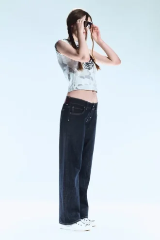 Messy Low Rise Regular Straight Jeans – Blue Rinse – Dark Blue | Cheap Monday Gb