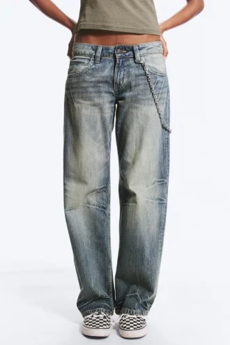 Messy Low Rise Regular Straight Jeans – Hazy Blue – Medium Blue | Cheap Monday Gb