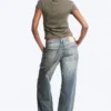 Messy Low Rise Regular Straight Jeans – Hazy Blue – Medium Blue | Cheap Monday Gb