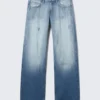 Messy Low Rise Regular Straight Jeans – Kite Blue – Mittel-/Hellblau | Cheap Monday Gb
