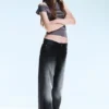 Messy Low Rise Regular Straight Jeans – Undone Black – Schwarz | Cheap Monday Gb