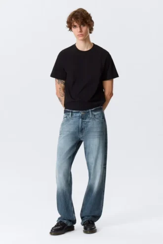 Meteor Low Rise Relaxed Straight Jeans – Board Blue – Mittelblau