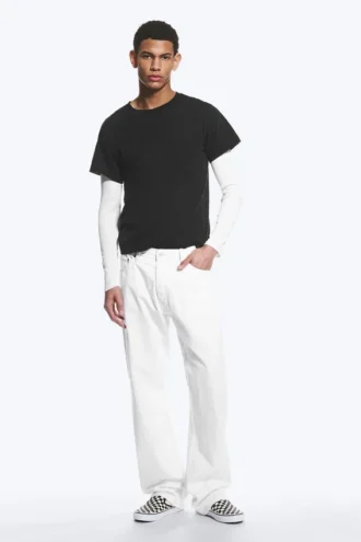 Meteor Low Rise Relaxed Straight Jeans – Dirty White – Weiß