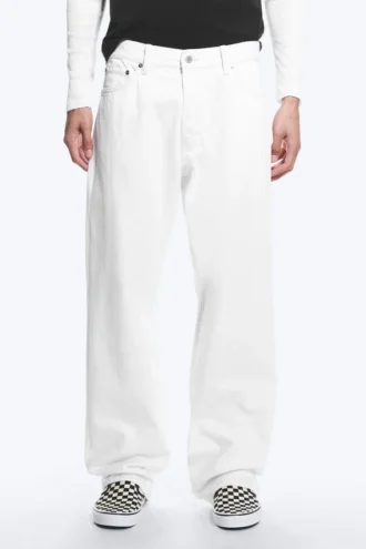 Meteor Low Rise Relaxed Straight Jeans – Dirty White – Weiß