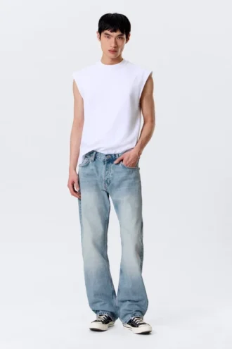 Meteor Low Rise Relaxed Straight Jeans – Kimberley Blue – Mittelblau