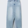 Midi-Jeansrock – Fresh Blue – Hellblau Midi-Jeansrock – Fresh Blue – Hellblau