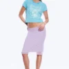Midi-Rock aus mehrlagigem Mesh – Hellviolett Midi-Rock aus mehrlagigem Mesh – Hellviolett