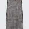 Midi-Rock aus Mesh – Dunkelbraun Midi-Rock aus Mesh – Dunkelbraun