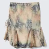 Midi-Rock mit niedriger Leibhöhe im Meerjungfrauen-Stil – Beige – Schlangenhautmuster Midi-Rock mit niedriger Leibhöhe im Meerjungfrauen-Stil – Beige – Schlangenhautmuster