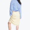 Midirock aus Satin-Spitze – Hellstaubbeige Midirock aus Satin-Spitze – Hellstaubbeige