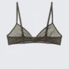 Mila Triangel-BH aus bedrucktem Mesh – Dunkelbraun