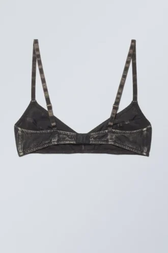 Miley-BH aus gewaschener Baumwolle – Bleach Washed Black