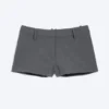 Mini-Anzug-Shorts mit niedriger Taille – Dunkelgrau meliert Mini-Anzug-Shorts mit niedriger Taille – Dunkelgrau meliert
