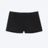 Mini-Anzug-Shorts mit niedriger Taille – Schwarz Mini-Anzug-Shorts mit niedriger Taille – Schwarz