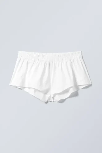 Mini-Baumwoll-Shorts – Weiß