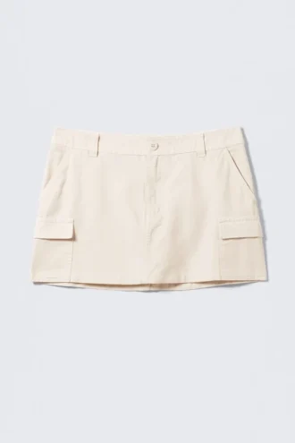 Mini-Cargo-Röckchen aus Baumwolle – Off-White