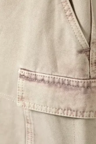 Mini-Cargo-Röckchen aus Baumwolle – Rosa-Beige
