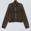 Mini-Jacke aus gewaschenem Samt – gewaschenes Schwarz