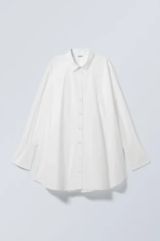 Mini-Kleid aus Baumwollpopeline – Weiß