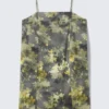 Mini-Kleid aus Twill mit Bindeband am Rücken – Grau – Dirty Floral Mini-Kleid aus Twill mit Bindeband am Rücken – Grau – Dirty Floral