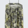 Mini-Kleid aus Twill mit Bindeband am Rücken – Grau – Dirty Floral Mini-Kleid aus Twill mit Bindeband am Rücken – Grau – Dirty Floral