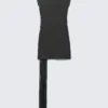 Mini-Kleid mit Cut-outs und Trägern – Dunkelgrau Mini-Kleid mit Cut-outs und Trägern – Dunkelgrau