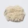 Mini-Reißverschlusstasche aus Kunstfell – Beige Mini-Reißverschlusstasche aus Kunstfell – Beige