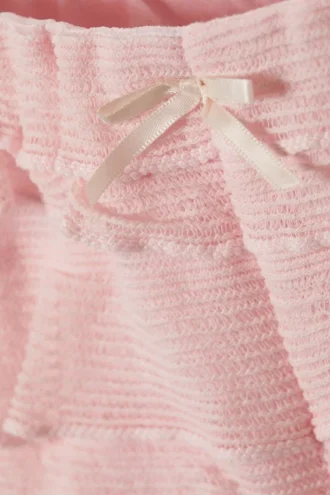 Mini-Shorts mit Rüschen und Spitze – Hellrosa