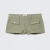 Mini-Shorts mit Utility-Taschen – Hellkhaki Mini-Shorts mit Utility-Taschen – Hellkhaki